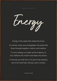 Energy Word of Intention Framed print 70x100 cm / 28x40″ Dark wood frame Carbon paper
