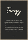 Energy Word of Intention Framed print 70x100 cm / 28x40″ Wood frame Carbon paper