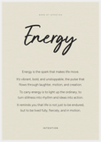Energy Word of Intention Framed print A1 (59.4 x 84.1  cm) White frame Linen paper