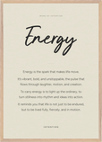 Energy Word of Intention Framed print A1 (59.4 x 84.1  cm) Wood frame Linen paper