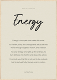 Energy Word of Intention Framed print A1 (59.4 x 84.1  cm) Wood frame Linen paper