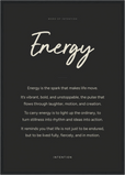 Energy Word of Intention Framed print A2 (42 x 59.4  cm) Black frame Carbon paper
