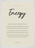 Energy Word of Intention Framed print A2 (42 x 59.4  cm) White frame Linen paper