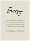 Energy Word of Intention Framed print A2 (42 x 59.4  cm) White frame Linen paper
