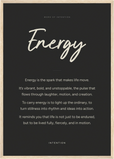Energy Word of Intention Framed print A2 (42 x 59.4  cm) Wood frame Carbon paper