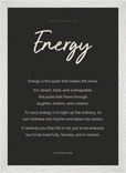 Energy Word of Intention Framed print A3 (29.7 x 42  cm) White frame Carbon paper
