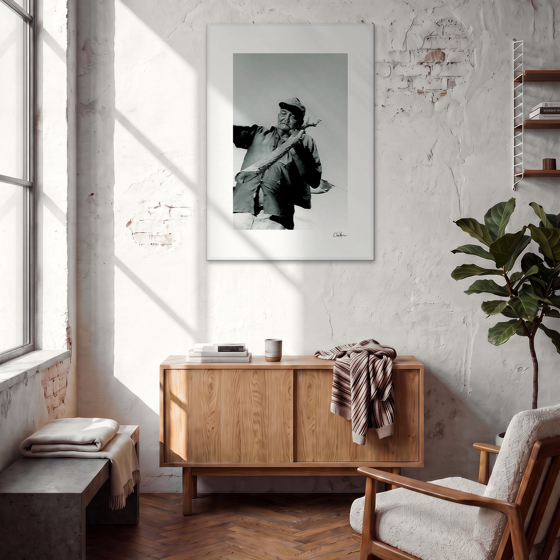 Everyday Hero Framed print 70x100 cm / 28x40″ White frame in interior
