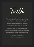 Faith Word of Intention Framed print 21x29.7 cm / 8x12" Black frame Carbon paper