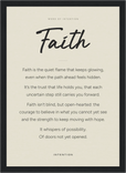 Faith Word of Intention Framed print 21x29.7 cm / 8x12" Black frame Linen paper