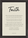 Faith Word of Intention Framed print 21x29.7 cm / 8x12" Black frame Linen paper