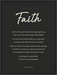 Faith Word of Intention Framed print 30x40 cm / 12x16″ Black frame Carbon paper