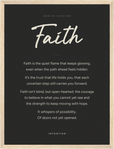 Faith Word of Intention Framed print 30x40 cm / 12x16″ Wood frame Carbon paper