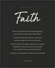Faith Word of Intention Framed print 40x50 cm / 16x20″ Black frame Carbon paper