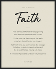Faith Word of Intention Framed print 40x50 cm / 16x20″ Black frame Linen paper