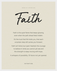 Faith Word of Intention Framed print 40x50 cm / 16x20″ White frame Linen paper