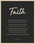 Faith Word of Intention Framed print 40x50 cm / 16x20″ Wood frame Carbon paper