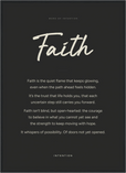 Faith Word of Intention Framed print 50x70 cm / 20x28″ Black frame Carbon paper