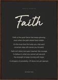 Faith Word of Intention Framed print 50x70 cm / 20x28″ Dark wood frame Carbon paper