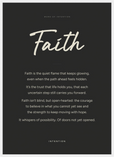Faith Word of Intention Framed print 50x70 cm / 20x28″ White frame Carbon paper