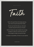 Faith Word of Intention Framed print 50x70 cm / 20x28″ White frame Carbon paper