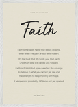 Faith Word of Intention Framed print 50x70 cm / 20x28″ White frame Linen paper