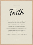 Faith Word of Intention Framed print 50x70 cm / 20x28″ Wood frame Linen paper