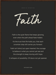 Faith Word of Intention Framed print 60x80 cm / 24x32″ Dark wood frame Carbon paper