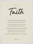 Faith Word of Intention Framed print 60x80 cm / 24x32″ White frame Linen paper