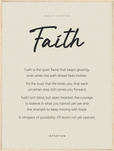 Faith Word of Intention Framed print 60x80 cm / 24x32″ Wood frame Linen paper