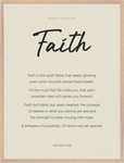Faith Word of Intention Framed print 60x80 cm / 24x32″ Wood frame Linen paper