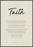 Faith Word of Intention Framed print 70x100 cm / 28x40″ Black frame Linen paper