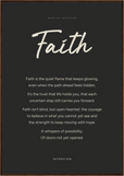 Faith Word of Intention Framed print 70x100 cm / 28x40″ Dark wood frame Carbon paper