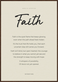Faith Word of Intention Framed print 70x100 cm / 28x40″ Dark wood frame Linen paper