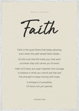 Faith Word of Intention Framed print 70x100 cm / 28x40″ White frame Linen paper