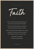 Faith Word of Intention Framed print 70x100 cm / 28x40″ Wood frame Carbon paper
