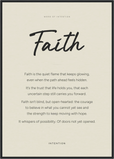 Faith Word of Intention Framed print A1 (59.4 x 84.1  cm) Black frame Linen paper