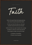 Faith Word of Intention Framed print A1 (59.4 x 84.1  cm) Dark wood frame Carbon paper