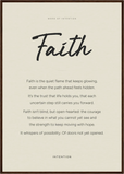 Faith Word of Intention Framed print A1 (59.4 x 84.1  cm) Dark wood frame Linen paper