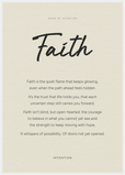 Faith Word of Intention Framed print A1 (59.4 x 84.1  cm) White frame Linen paper