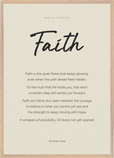 Faith Word of Intention Framed print A1 (59.4 x 84.1  cm) Wood frame Linen paper