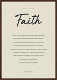 Faith Word of Intention Framed print A2 (42 x 59.4  cm) Dark wood frame Linen paper
