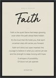 Faith Word of Intention Framed print A3 (29.7 x 42  cm) Black frame Linen paper