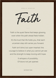 Faith Word of Intention Framed print A3 (29.7 x 42  cm) Dark wood frame Linen paper