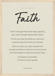 Faith Word of Intention Framed print A3 (29.7 x 42  cm) Wood frame Linen paper