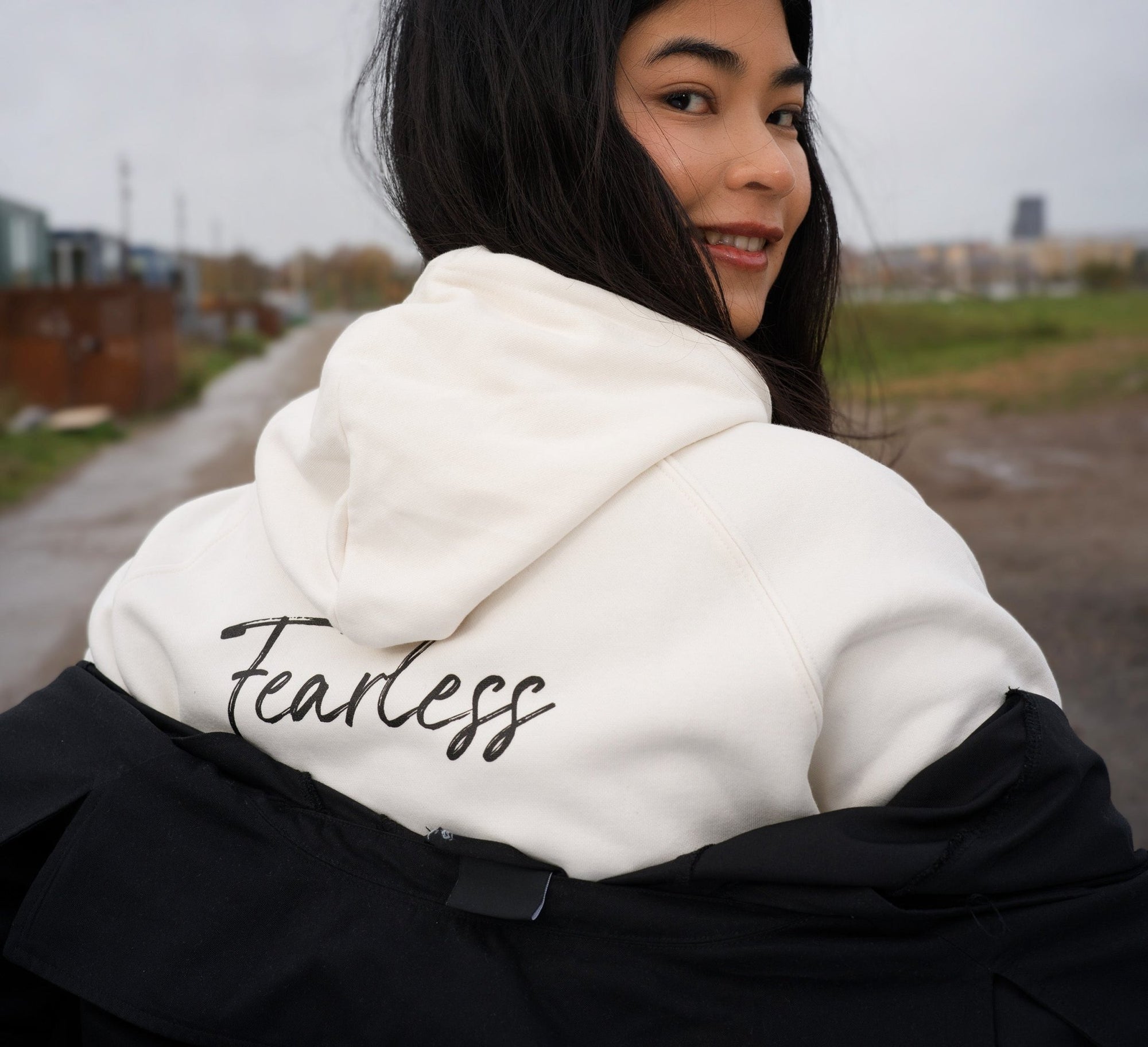 Fearless - "Face It" Hoodie Off White XS 6