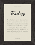 Fearless Word of Intention Framed print 13x18 cm / 5x7″ Black frame Linen paper