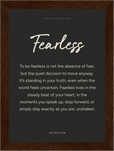 Fearless Word of Intention Framed print 13x18 cm / 5x7″ Dark wood frame Carbon paper