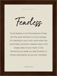 Fearless Word of Intention Framed print 13x18 cm / 5x7″ Dark wood frame Linen paper