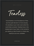 Fearless Word of Intention Framed print 21x29.7 cm / 8x12" Black frame Carbon paper