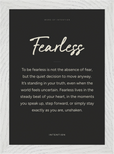 Fearless Word of Intention Framed print 21x29.7 cm / 8x12" White frame Carbon paper